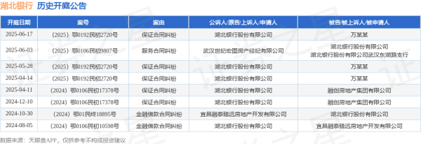 长宏策略 湖北银行作为原告/上诉人的1起涉及保证合同纠纷的诉讼将于2025年6月17日开庭