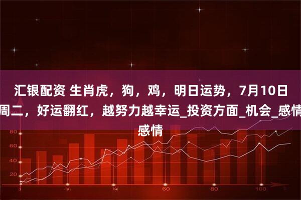 汇银配资 生肖虎，狗，鸡，明日运势，7月10日周二，好运翻红，越努力越幸运_投资方面_机会_感情